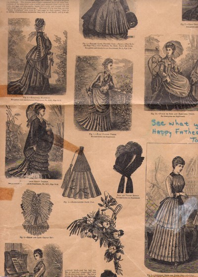 1850s newspaper fashion drawings
