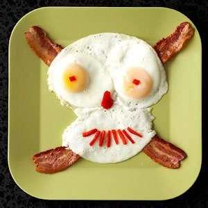 eggs and bacon on plate