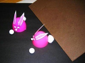 Plastic egg rabbit racers.