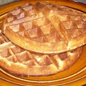 Round waffles on plate