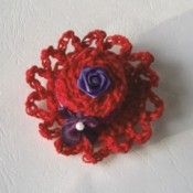 crochet red hat pin