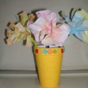 Recycled Flower Pot
with Coffee Filter Flowers