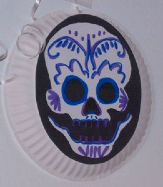 mask design on paper plate