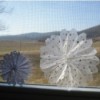 paper snowflakes on window