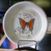 painted clay pot saucer with butterfly
