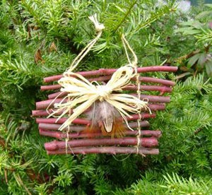 Twigs tied together in a decorative way.