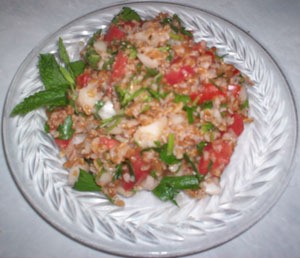 Plate of tabouli.