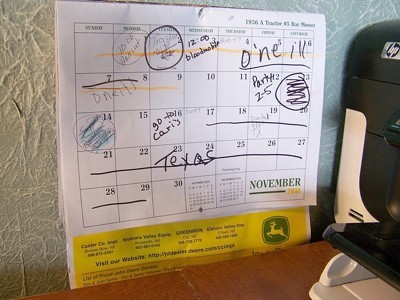 Post Large Calendar by Desk