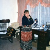 A woman dressed as a gypsy.