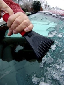 scraping ice on windshield