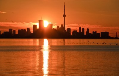 Sunrise over Toronto.