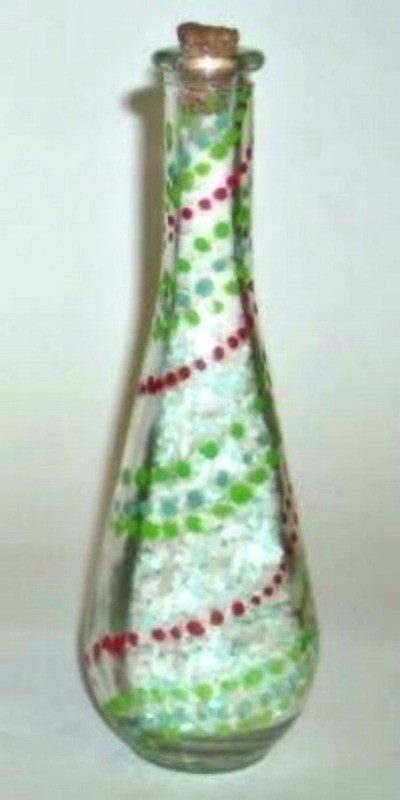 Decorative Painted Glass Bottle