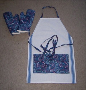 Oven mitts and apron.
