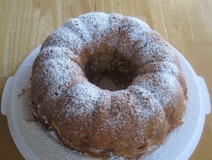 Jewish apple cake on plate