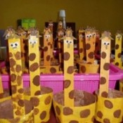 Finished giraffe treat cups.
