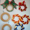 Christmas decorated curtain rings