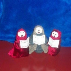 Three medicine bottle carolers.