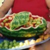decoratively cut watermelon bowl