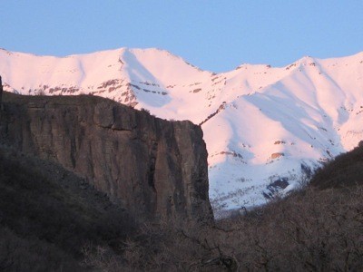 snow covered mountains