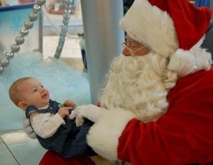 Santa and an infant.