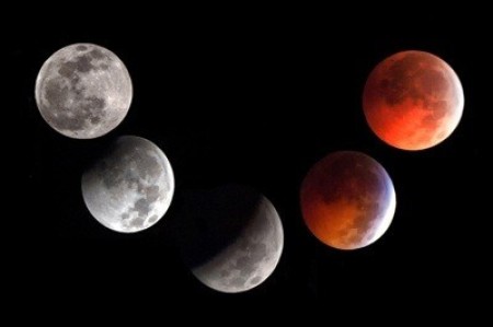 Collage of eclipse photos.