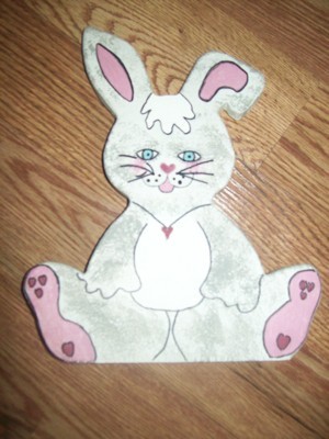 Painted wooden bunny.