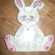 Painted wooden bunny.