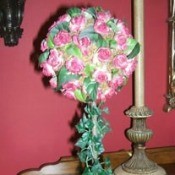 topiary with pink flowers