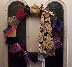 Necktie door wreath.