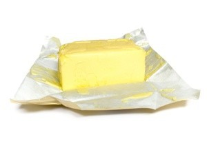 Unwrapped butter cube