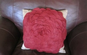 pink zinnia pillow