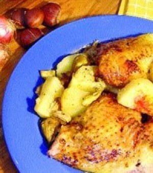 Chicken With Chestnuts on plate