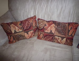 Throw pillows made from placemats.