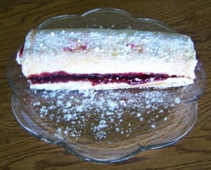 powdered sugar covered jelly roll