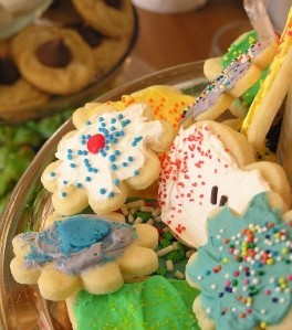 plate of decorated cookies