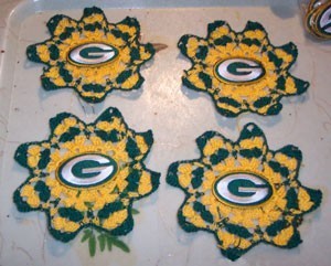 Green Bay Packers coasters.