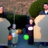 family dresses as sandwiches