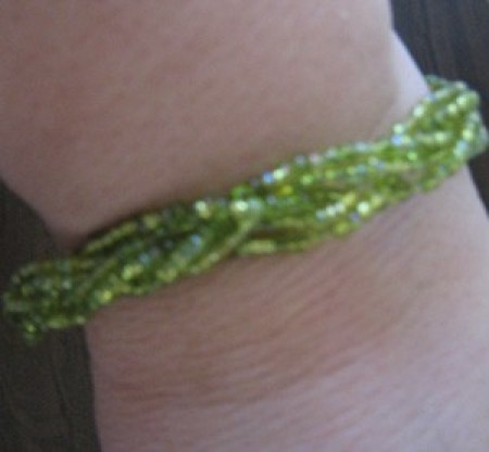 light green beaded bracket