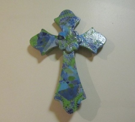 Blue and green cross.