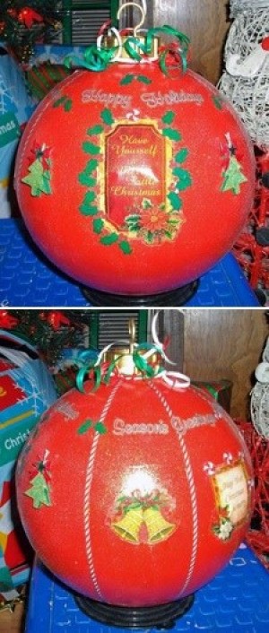 Christmas Bowling Ball Ornaments