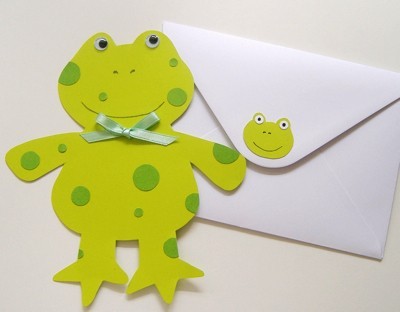 Frog shaped card and envelope
