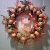 gourd wreath on door