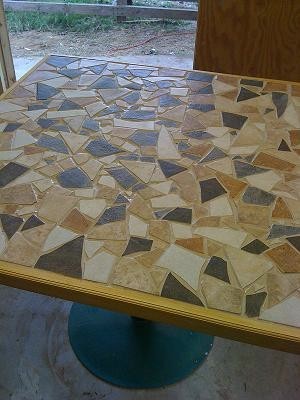 geometric design plywood table