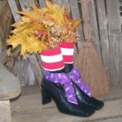 Witch shoes centerpiece.