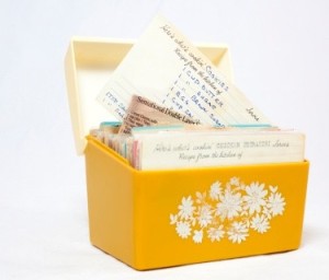 Yellow notecard recipe box