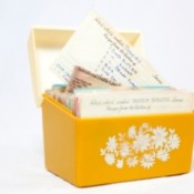 Yellow notecard recipe box