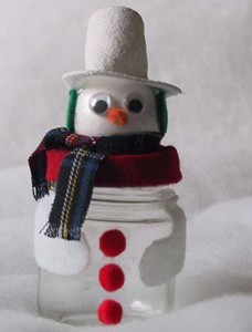 Snowman candy jar.