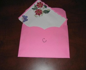 Finished card tucked inside envelope.