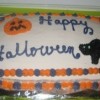 A decorated Halloween cake.