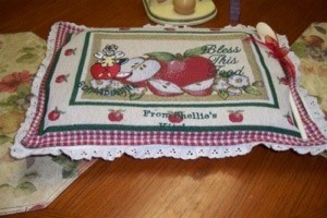 Placemat casserole dish cover.